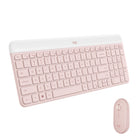 Logitech MK470 Slim Wireless Keyboard and Mouse Combo - Rose-This wireless keyboard and mouse set also features a comfortable, ambidextrous 3 button mouse with high precision optical tracking and mechanical scroll wheel