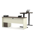 BESTAR Prestige + L-Desk including Electric Height Adjustable Table, White Chocolate/Antigua (99885-52)-The electric mechanism allows you to quickly and quietly adjust the height of the table from 28" to 45".