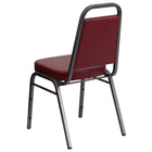 Flash Furniture HERCULES Series Trapezoidal Back Stacking Banquet Chair with Silver Vein Frame - Burgundy Vinyl-Trapezoidal Back Design