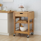 TRINITY Kitchen Cart with Drop Leafs, Bamboo (TBFLNA-1406)-175 lbss total weight capacity