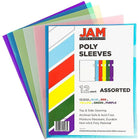 JAM Paper Plastic Sleeves, 9" x 11.5", Assorted Colours, 12 Pack (380Sasst)-Assorted colours