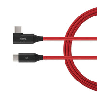 JCPal FlexLink USB-C to USB-C Charge/Sync Braided Cable,  2m, Red/Black-Up to 100-watt power pass through