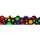 Carson Dellosa Big Rainbow Dots Scalloped Border, 216 Pack (CD-1255)-Bulletin board borders offer the look of a framed edge to boards, windows and more