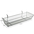 Azar Displays Wide Slanted Chrome Wire Basket, Chrome, 5.38" , 2 Pack (300626)-2 wire hooks attached for easy mounting