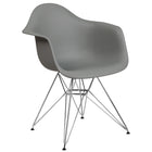 Flash Furniture Alonza Series Plastic Chair with Chrome Base - Moss Grey-Moss Grey Plastic Finish