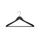 Eddie's 17-1/2" Wooden Suit Hanger - Flat Non Slip - Rubberized Coating - Black - 50 Pack-Hanger