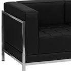 Flash Furniture HERCULES Imagination Series Contemporary Black LeatherSoft Sofa with Encasing Frame-Black LeatherSoft Upholstery