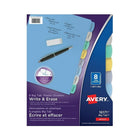 Avery Write & Erase Durable Plastic Write-On Dividers - 8 Tabs - Multi-colour-Write-On Divider