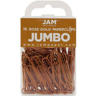 JAM Paper Coloured Jumbo Paper Clips, Large, Rose Gold Paperclips, 3 Packs of 75, 225 Total (21832059b)-3 Packs of 75