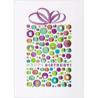 JAM Paper Blank Birthday Cards Set, Happy Birthday Dot, 25/Pack (526BG530WB)-Birthday Card with Present made of Dots Theme