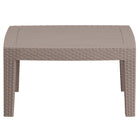 Flash Furniture Light Grey Faux Rattan Coffee Table-Durable Resin Frame Construction