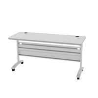 Heartwood Training Table 60" x 24" - Grey-Colour: Metallic Silver Base / Grey Top