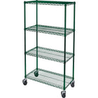 Kleton Wire Shelf Cart, Epoxy Finish, 36" x 80" x 18", 800 Lbs. Capacity-Capacity: 800 lbs.