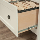 Sauder 430760 August Hill Lateral File Cabinet - Soft White-Soft White finish with Lintel Oak accent.
