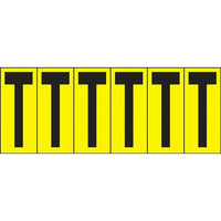 Accuform Signs Identify Locations, Supplies & Tools, Individual Letter & Number Markers, T, 2-15/16", 18 Pack-Character T