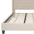 Flash Furniture Riverdale King Size Tufted Upholstered Platform Bed - Beige Fabric-Tufted Upholstery