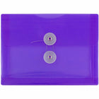 JAM Paper Plastic Envelopes with Button and String Tie Closure Index Booklet - 5.5" x 7.5" - Purple - 12 Pack -Colour: Purple 