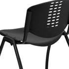 Flash Furniture HERCULES Series Black Plastic Stack Chair with Oval Cutout Back & Black Frame-Perforated Back allows air circulation