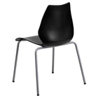 Flash Furniture HERCULES Black Stack Chair with Lumbar Support & Silver Frame - 5 Pack-Ergonomically Contoured Design with Black Plastic Back and Seat