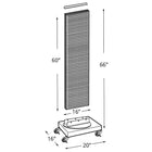 Azar Displays 16"W x 60"H 2-Sided Pegboard Floor Display with 16" Wheeled Base, Solid Black (700253-BLK)-Ships flat and easy to assemble