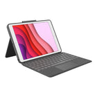 Logitech Combo Touch Trackpad Case for iPad (7th, 8th, & 9th generation) - Graphite-Edit documents, navigate apps, and build presentations with unparalleled precision using a familiar multi-gesture trackpad.
