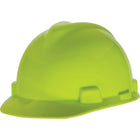 MSA V-Gard Protective Caps - Fas-Trac Suspension, Ratchet Suspension, High Visibility Lime Green - 4 Pack-Certification(s) ANSI Type I