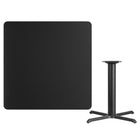 Flash Furniture 42" Square Black Laminate Table Top with 33" x 33" Table Height Base-Black Laminate Top