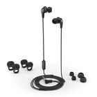 JLab JBuds Pro Earbuds, Black-3 Gel-Tip sizes (small, medium or large). Add Cush Fin Technology for extra size options that lock you into the music