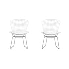 Nicer Furniture Bertoia Style Wire Side Chair - White - 2 Pack-Dining Chair