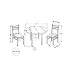 Monarch Specialties 1003 3-Piece Dining Set - Dark Taupe Top/Black Metal-Weight Capacity: 120 lbs table; 220 lbs per chair