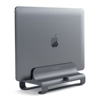 Satechi Aluminum Vertical Laptop Stand, Space Grey-The Satechi Universal Vertical Laptop Aluminum Stand holds your laptop in a vertical, upright position to maximize your valuable desk or table space.