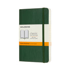 Moleskine Classic Pocket Notebook – 3.5" x 5.5" – Ruled – 96 Sheets – Myrtle Green – Soft Cover (629148)-Myrtle Green Soft Cover