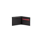 Champs Black Label Leather RFID Flip-up Passcase Wallet, Black-7 credit card slots