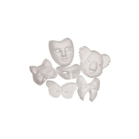 Chenille Kraft Paperboard Mask Assortment Set-Features mask designs like koala, cat, marauder, half and full butterfly and full face