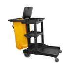 Globe Commercial Products Janitors Cart Heavy-Duty Premium-Accommodate most bucket and wringer sizes