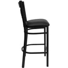 Flash Furniture HERCULES Series Black "X" Back Metal Restaurant Barstool - Black Vinyl Seat - 2 Pack-Black Vinyl Upholstered Seat