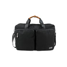 PKG Trenton 31L Messenger Bag with Recycled Fabric - Black/Tan-Black with tan accents, recycled polyester