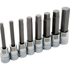 Dynamic Tools 1/2" Drive 8 Piece Long SAE, Hex Socket Set, 1/4" - 3/4"-Contains: 1/4", 5/16", 3/8", 7/16", 1/2", 9/16", 5/8", 3/4"