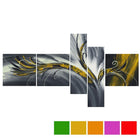 Design Art Abstract Thought, 5 Piece Gallery-wrapped Canvas Print Art, (PT143-YELLOW)-Print