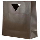 Jam Paper Heavy Duty Die Cut Gift Bags with Triangle Handle - Large - 15" x 5 1/2" x 15" - Chocolate Brown - 3 Pack-Made of heavy duty material, these bags will stand up to the heaviest gift!