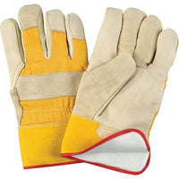 Zenith Safety Fitters Gloves, X-Large, Grain Cowhide Palm, Foam Fleece Inner Lining - 12 Pack-Cuff Material: Rubberized