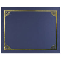St. James Document/Certificate Holders - Gold Foil Border - Linen Finish - Navy Blue - 5 Pack - 83803-Add ceremony, elegance and sincerity to the act of giving recognition