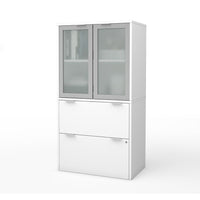 Bestar i3 Plus Lateral File with Storage Cabinet, White (160870-17)-2 drawers