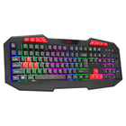 Marvo Wired LED Rainbow Backlight Membrane 112-Key Multimedia Gaming Keyboard-Multimedia buttons and RED gaming keycaps