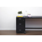 Space Solutions 18" 3-Drawer Mobile File Cabinet, Black-Product Dimensions: 29.52"H x 14.25"W x 18.00"D