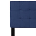 Flash Furniture Bedford Tufted Upholstered Queen Size Headboard - Navy Fabric-Navy Fabric Upholstery