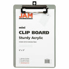 JAM Paper Small Plastic Memo Clipboards with Low Profile Metal Clip - 6" W x 9" H - Smoke Grey - 12 Pack-Size: Small / Memo Size (6 x 9 inches). Easy to stack and organize. Fits in most bags, backpacks, and brief cases.