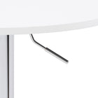 CorLiving DAW-510-T Adjustable Height Round Swivel-Top Table - White-Round wood table top in white