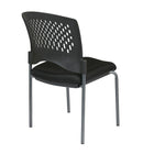 Pro-Line Visitors Chair with Ventilated Plastic Wrap Around Back, Black-Sturdy Titanium Finish Frames