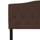Flash Furniture Cambridge Tufted Upholstered Full Size Headboard - Dark Brown Fabric-Dark Brown Fabric Upholstery